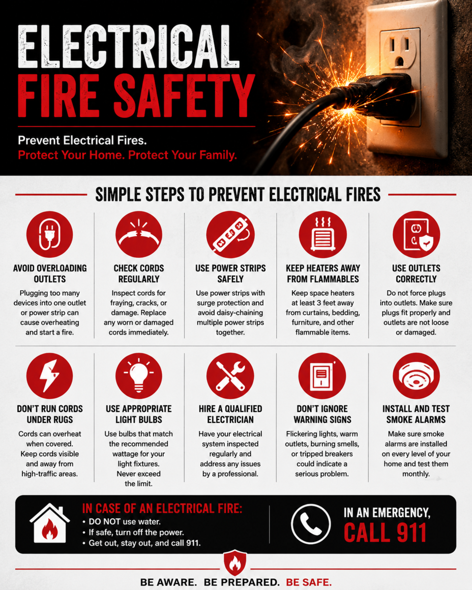 Electrical Fire Safety Graphic