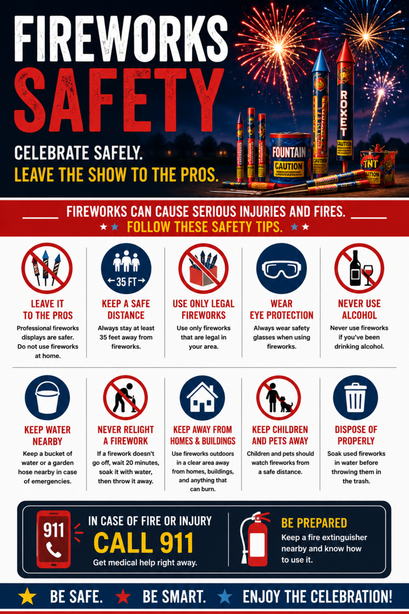 Fireworks Safety Graphic