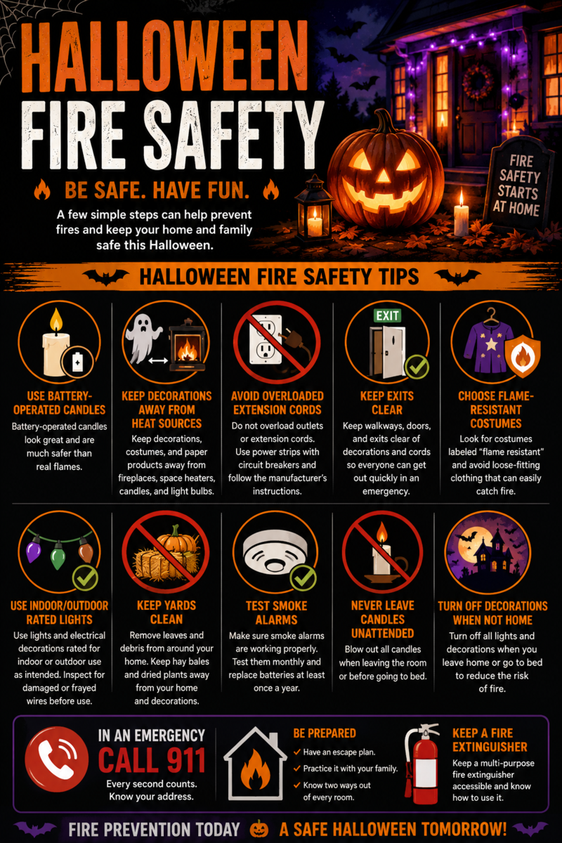 Halloween Fire Safety Graphic
